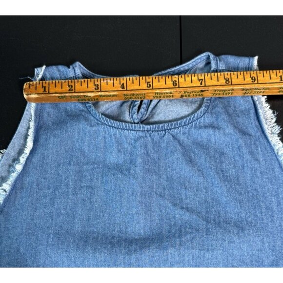 Tea Rose Denim Chambray Sleeveless Top Women's‎ Large - Picture 4 of 8